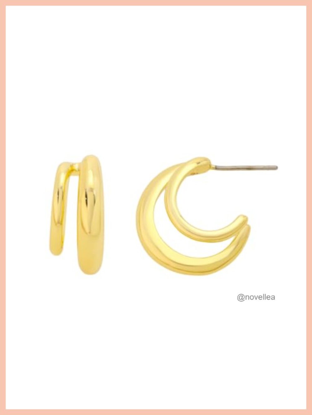 Gold-Plated Double Post Hoop Earrings Hypoallergenic 925 Sterling Silver